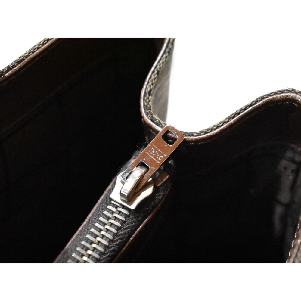 CELINE handbag brown canvas leather everyday bag - Picture 7 of 7